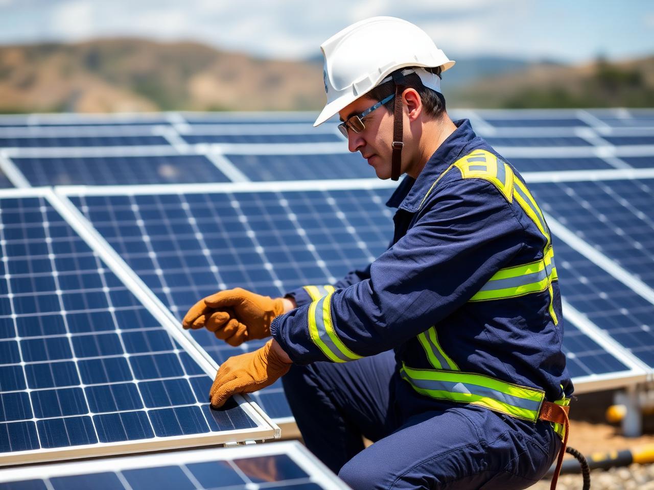 Mantenimiento de sistema solar fotovoltaico industrial